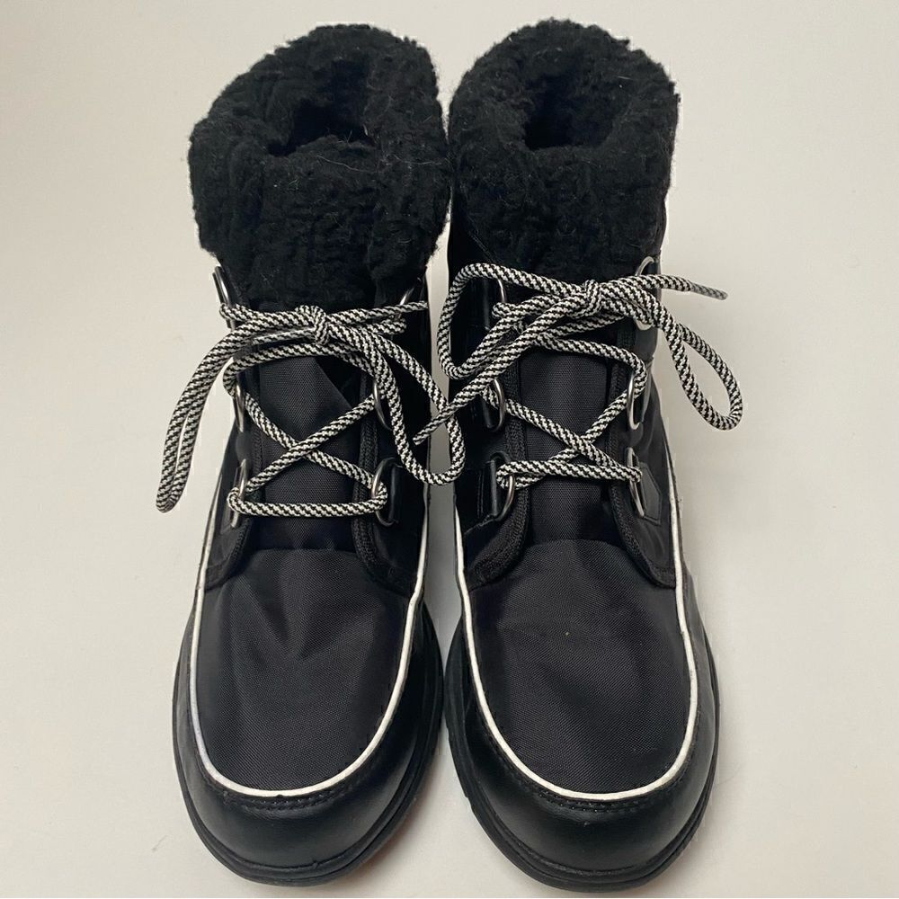 Sorel Joan Explorer Carnival Sneaker Boots Black White 9.5 - Picture 2 of 6